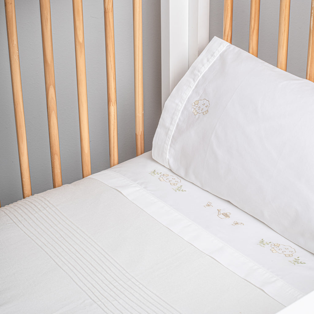 Sabanas Cuna 70x1.40 Bordados Neutro