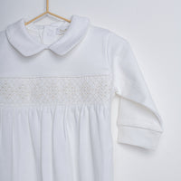 Osito Pijama Bordado Rombo Blanco