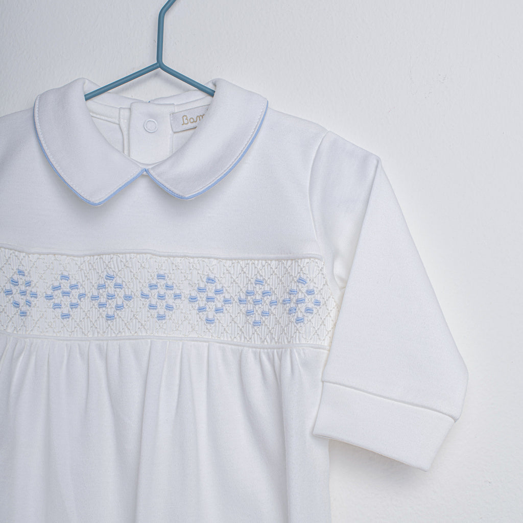 Osito Pijama Bordado Rombo Celeste