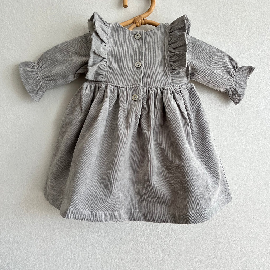 Vestido Florencia Cotele Gris Marengo