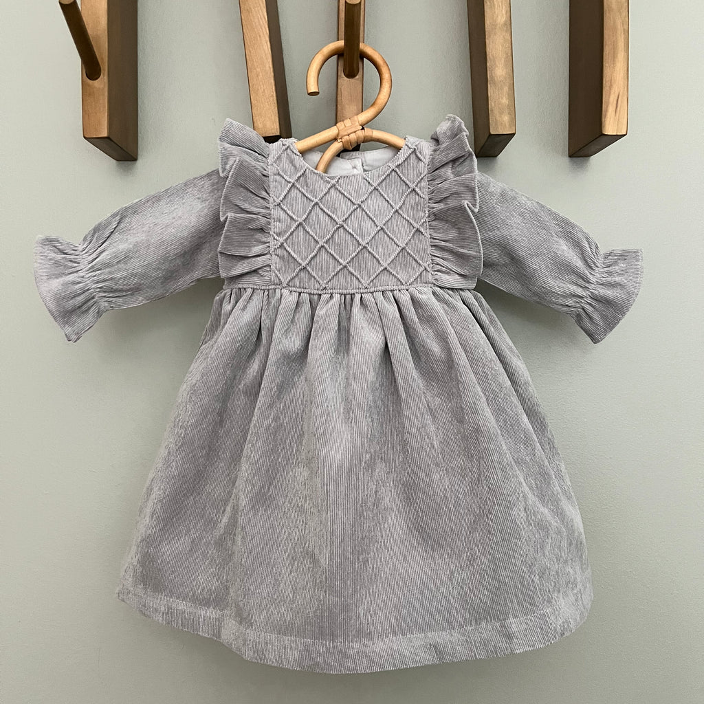 Vestido Florencia Cotele Gris Marengo