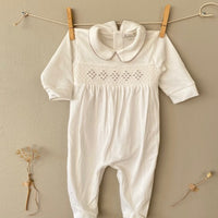 Osito Pijama Bordado Rombo Gris