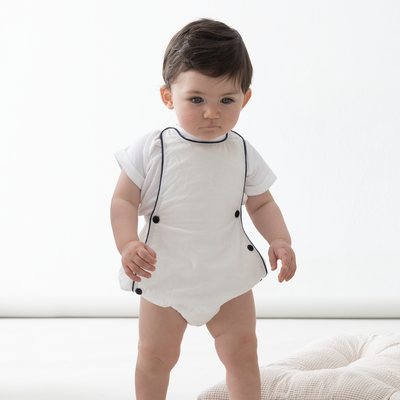 Conjunto Marinero Gerard Lino Blanco Bombacho + Polera