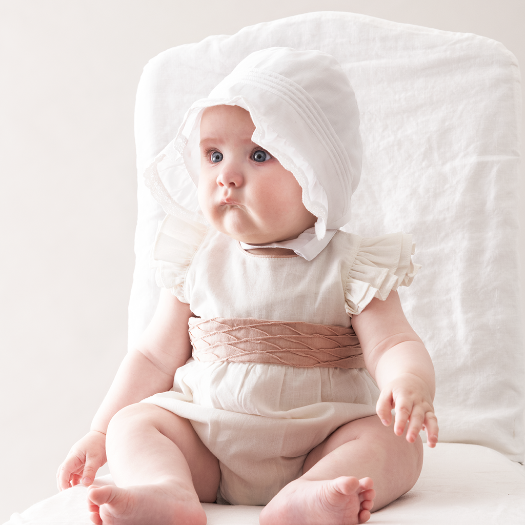 Ranita Nácar lino cinturón rombos rosa