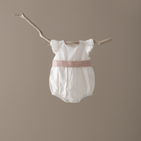 Ranita Nácar lino cinturón rombos rosa