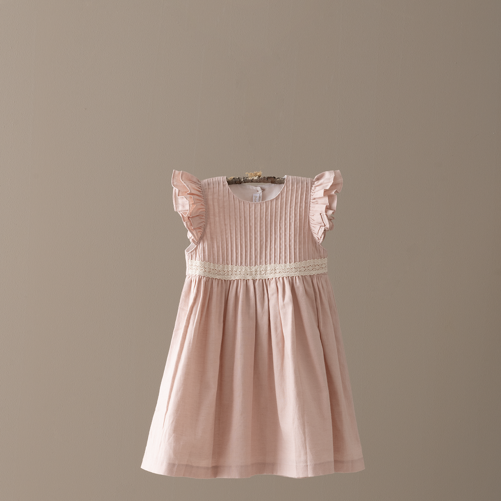 Vestido Coral Lino Rosa