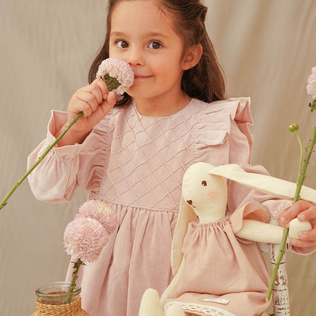 Vestido Florencia Cotele Rosa Viejo