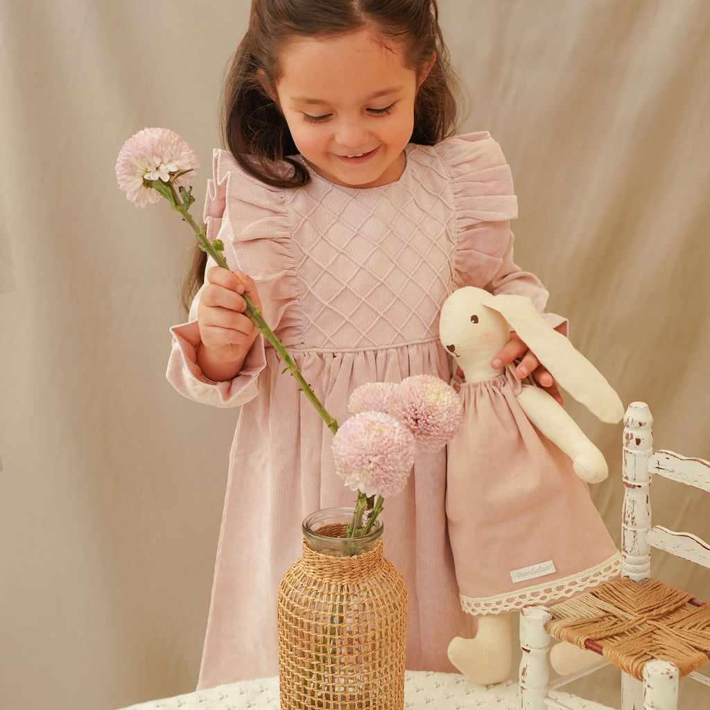 Vestido Florencia Cotele Rosa Viejo