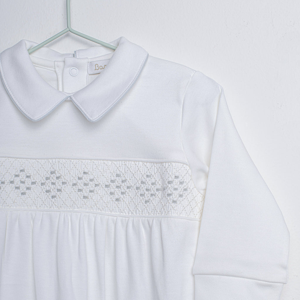 Osito Pijama Bordado Rombo Gris