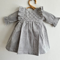 Vestido Florencia Cotele Gris Marengo