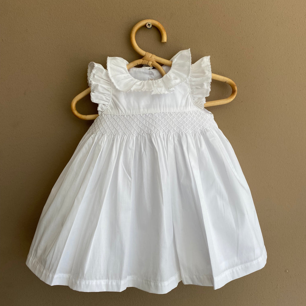 Vestido Avellana Smock Blanco
