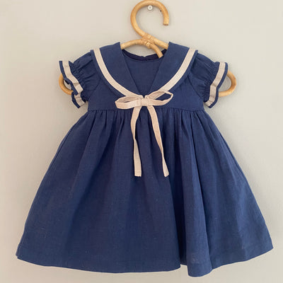 Vestido Marie Lino Azul