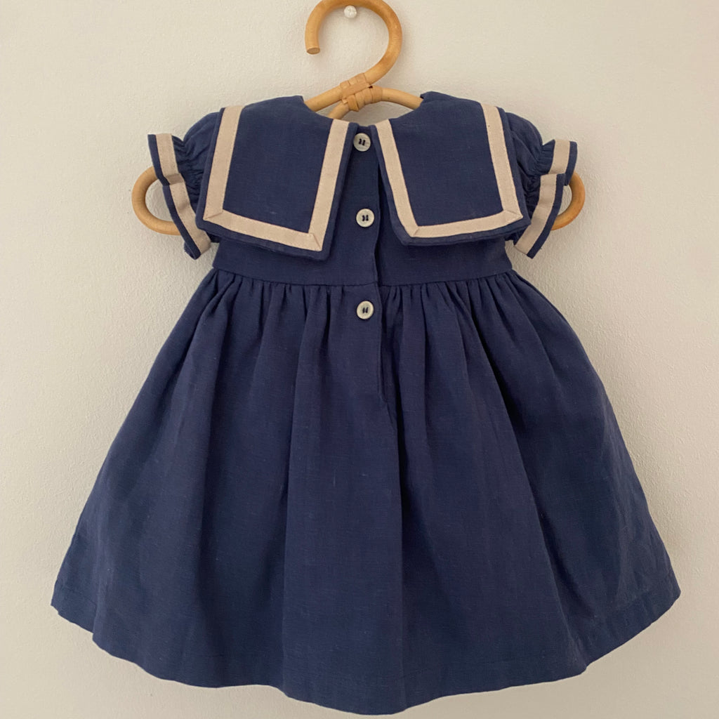 Vestido Marie Lino Azul