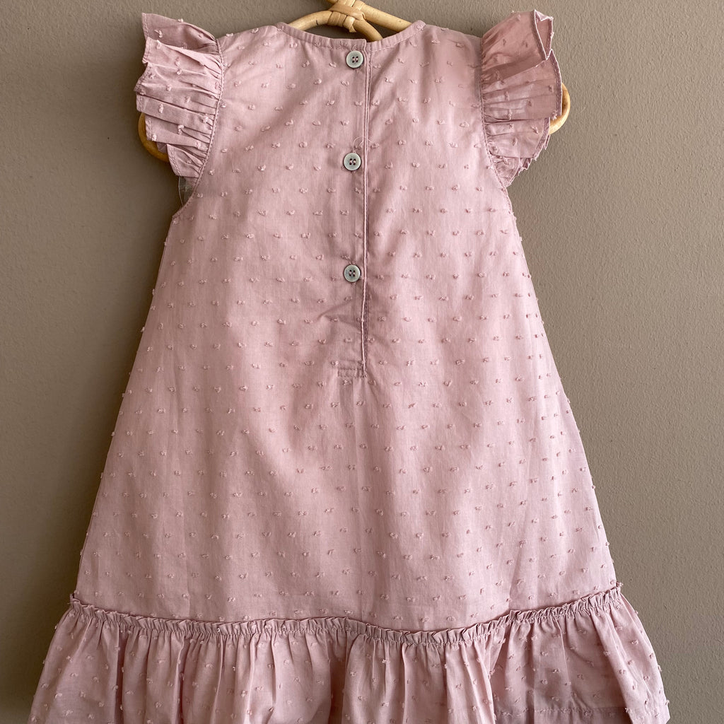 Vestido Emily Plumeti Rosa Palo