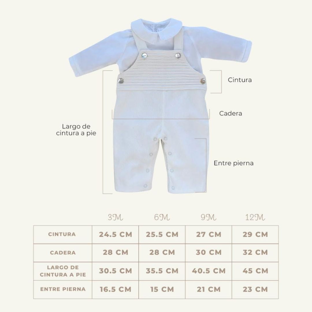 Conjunto Bautizo Benjamin Blanco Corto