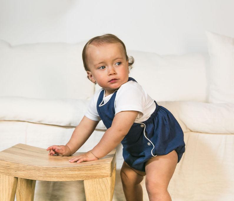Conjunto Marinero Gerard Lino Azul Bombacho + Polera