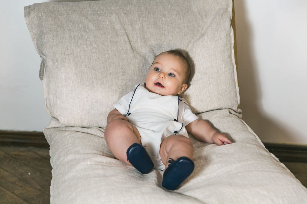 Conjunto Marinero Gerard Lino Blanco Bombacho + Polera