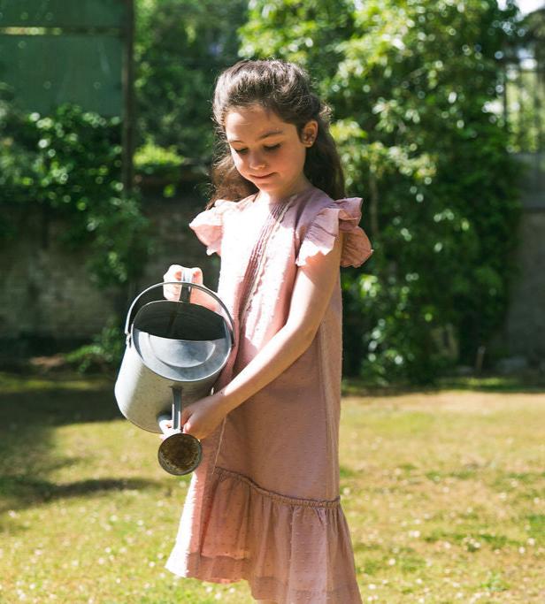 Vestido Emily Plumeti Rosa Palo