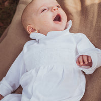 Osito Pijama Bordado Rombo Blanco