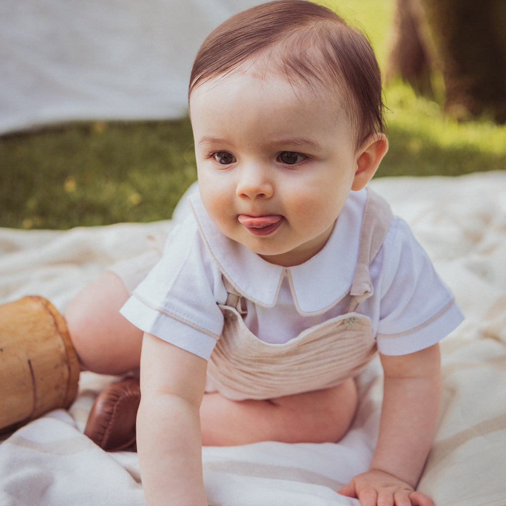 Conjunto Bautizo Benjamin Beige Corto