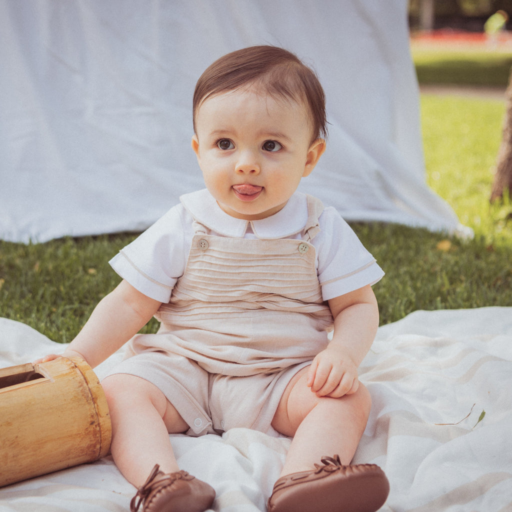 Conjunto Bautizo Benjamin Beige Corto