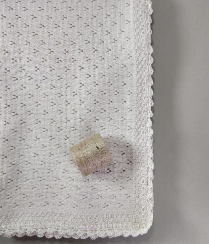 Chal Calado Orillado En Lino Mano Crochet