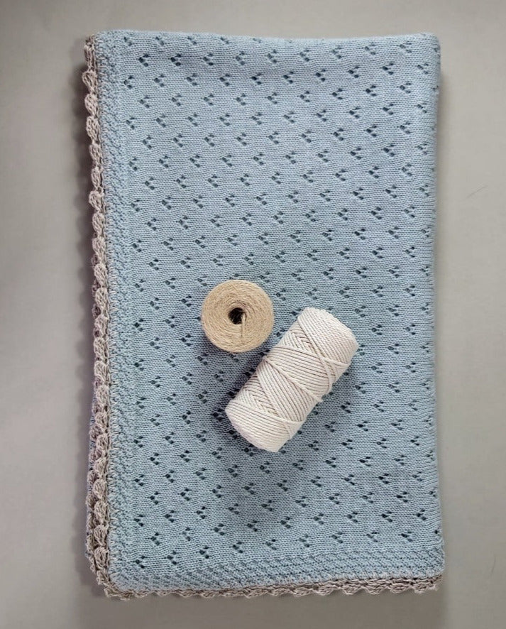 Chal Calado Orillado En Lino Mano Crochet