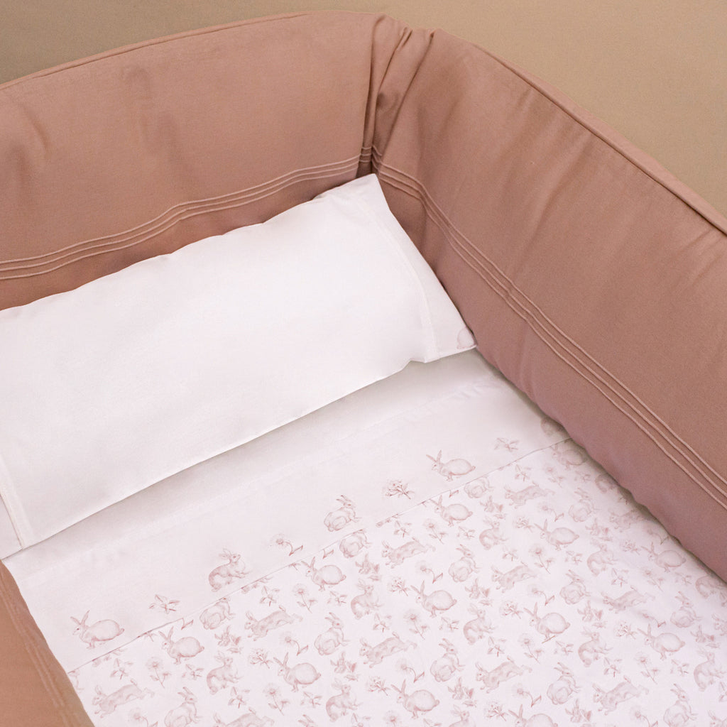 Protector de lino Rodon Alforzas Rosado